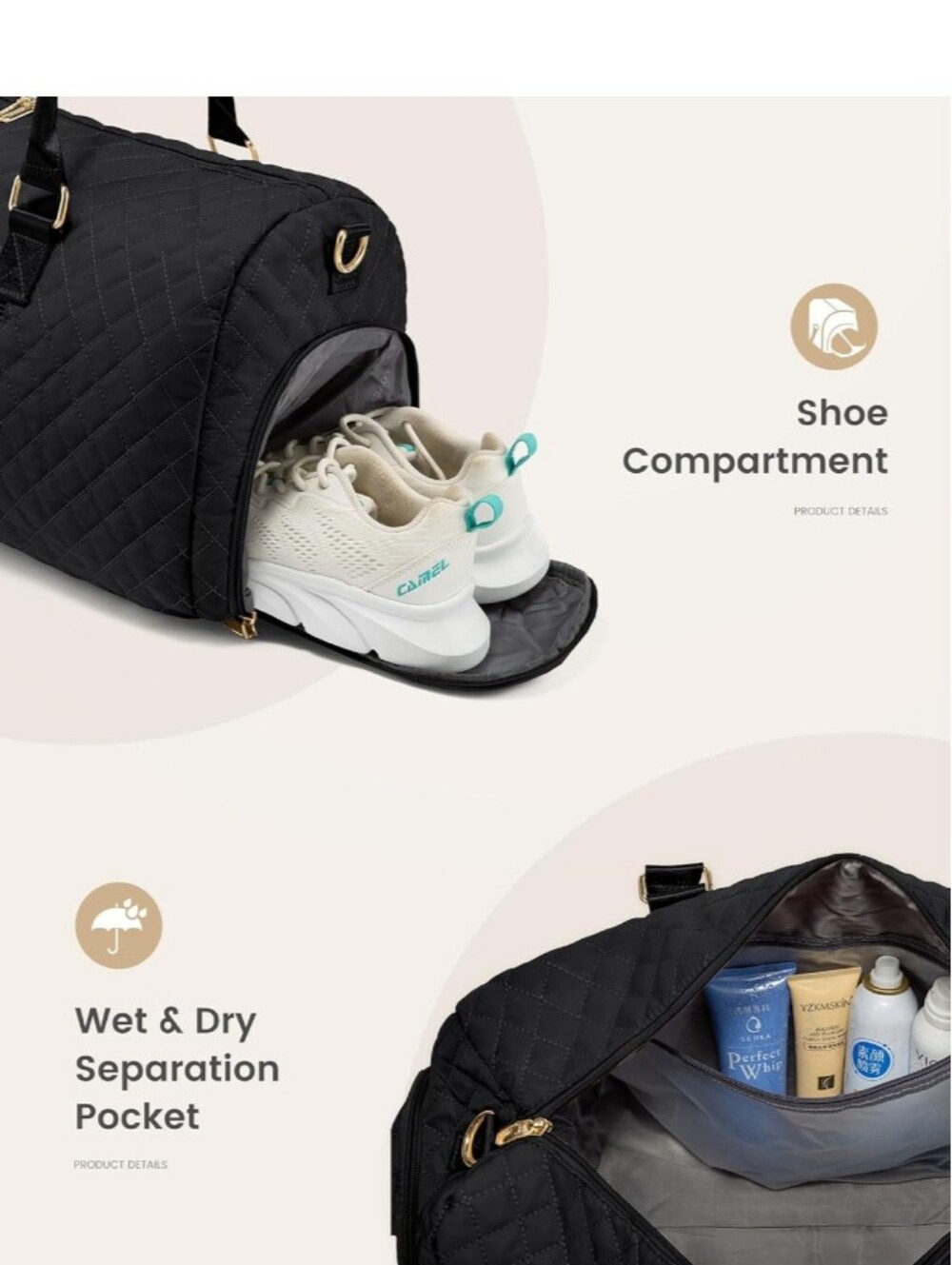 LOVEVOOK Travel Duffle Bag, Weekender Bag, Gym Duffel Bag, Carry On - Picture 9 of 12